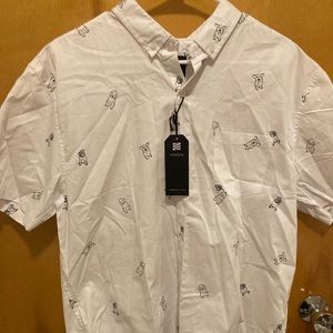 Men’s dog print button up